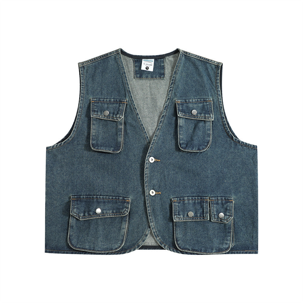 Men's American-style Functional Tactical Pocket Loose-fitting Waistcoat