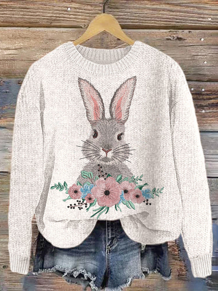 Womens Crew-neck Top With Animal Print