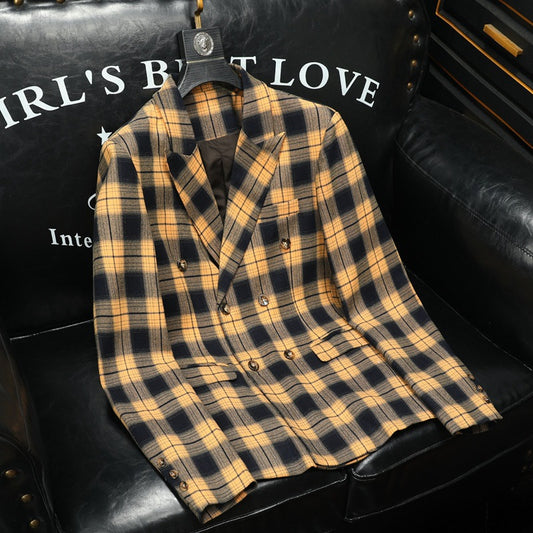 Men's Slim-Fit Plaid Business All-Match Blazer