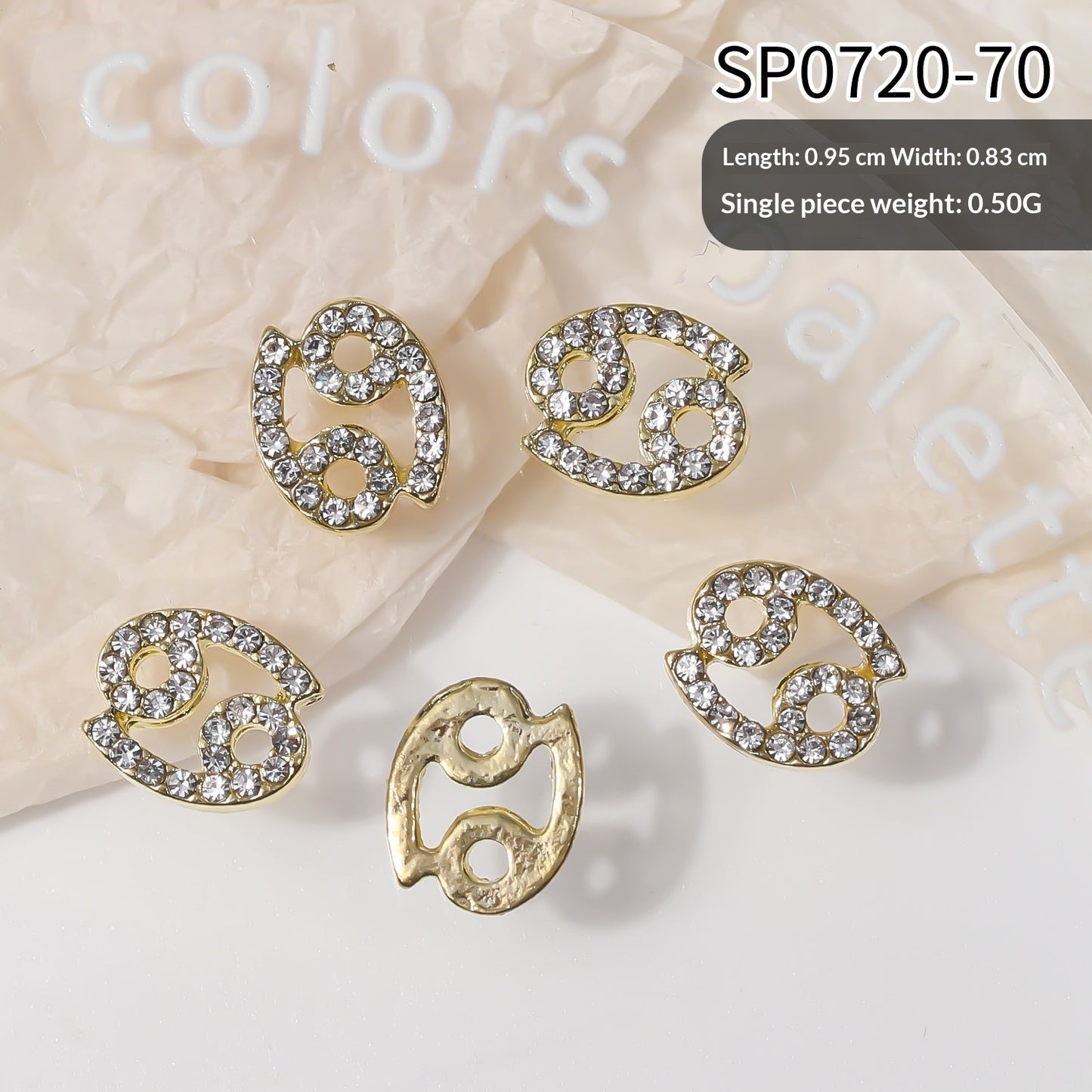 12 Zodiac Sign Nail Art Accessories Alloy Rhinestone 3D Nail Stickers For DIY Nail Decorations