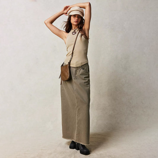 Women's Loose Straight Casual Denim Skirt