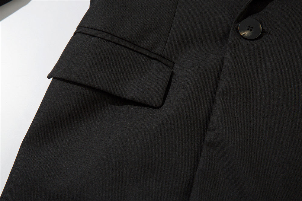 Solid Color Loose Suit Jag In The Midde Of Back Spring And Autumn