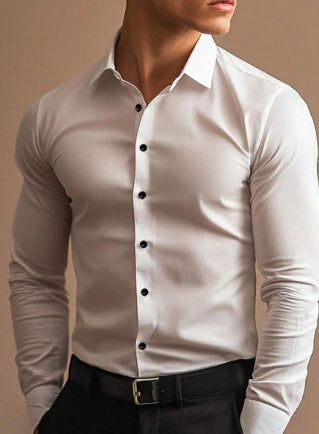 Men's Business-Style Korean-Style Handsome Cool Slim-Fit Professional Shirt