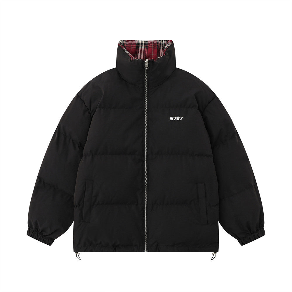 Double-sided Wear Double-sided Wear Plaid Stand Collar Cotton-padded Coat