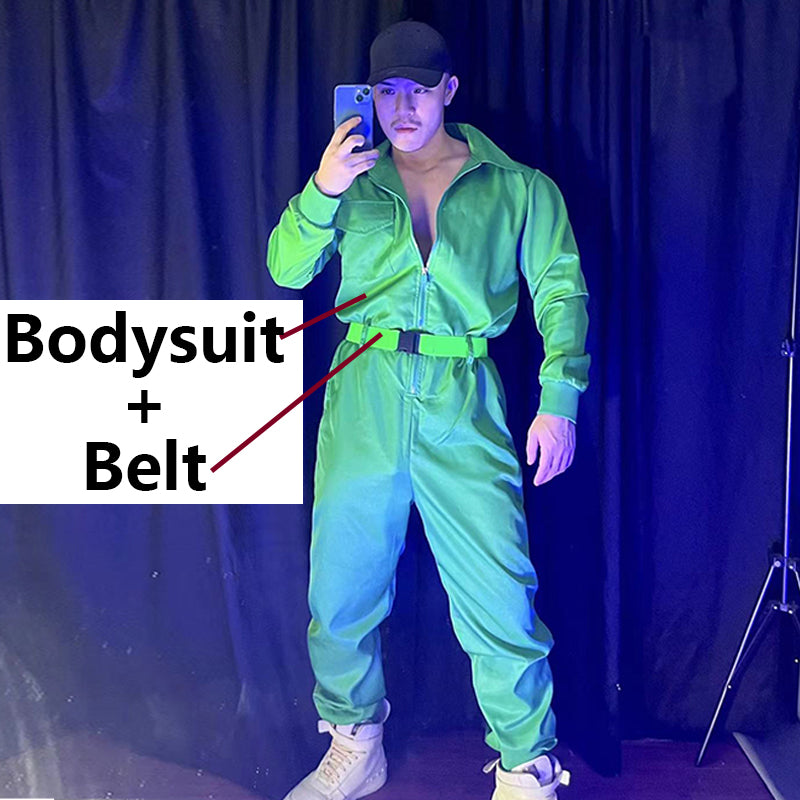 Nightclub Bar Male And Female Singer Suit Green Hip Hop