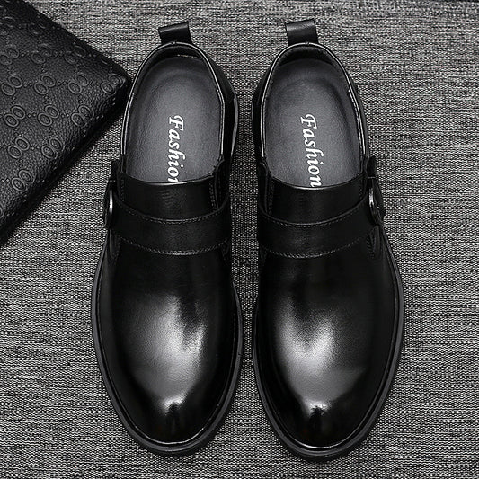 Formal Men's Shoes Trend And Fashion Top Layer Cowhide Single Shoes Increase In Height