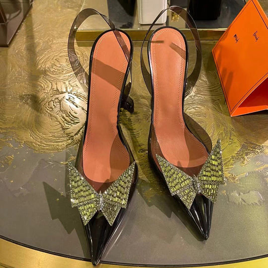 Transparent Baotou Thick Heel High Heel Sndals Women