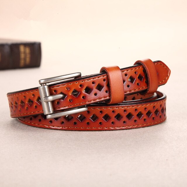 COWATHER good woman cow leather belt buckle belt