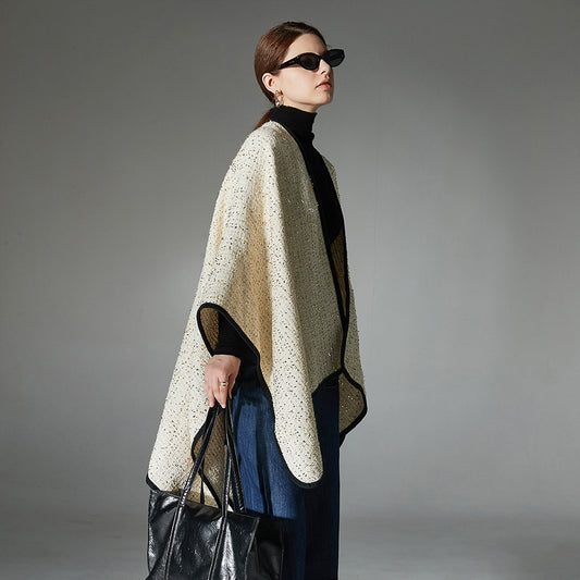 Wool Gold Silk Classic Style Shawl