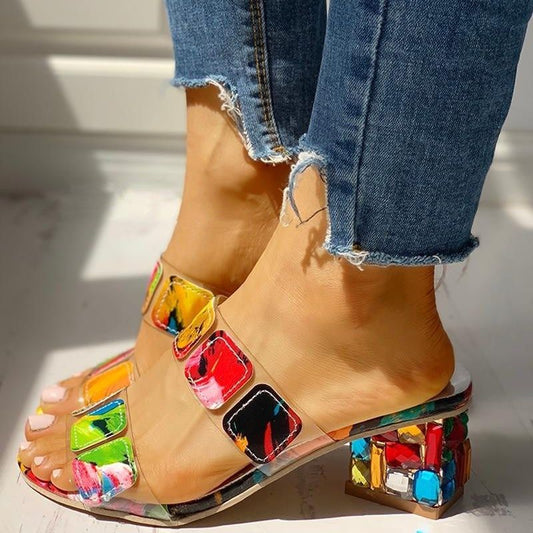 Colorful sexy beautiful slippers party banquet women's shoes