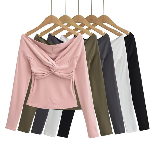 Hot Girl Sexet Snoet Off-shoulder Sexet Off-shoulder Langærmet