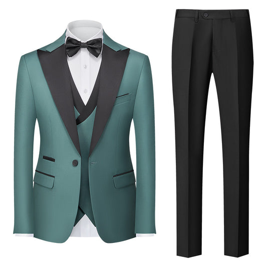 Korean-style Slim-fit Three-piece Suit Set