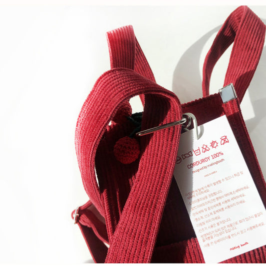 Cherry Corduroy Clutch