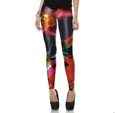 Geometric Diamond-shaped Colourful Leggings
