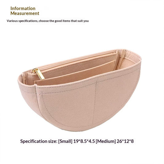 Multi-compartment Storage Finishing Felt Cosmetic Bag