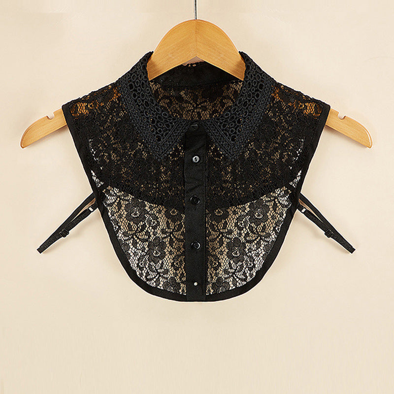 Female Hollow Lace Monochromatic Lace Fake Collar
