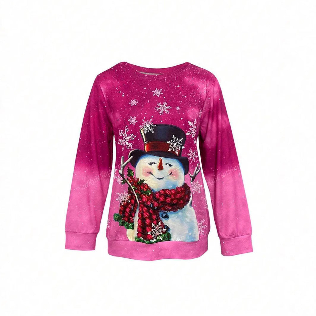Dame Afslappet Løs Rundhalset Sweater med Skuldervidde