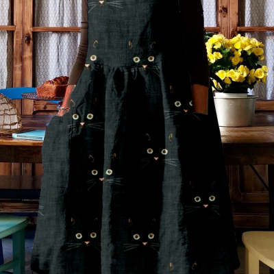 Womens Casual Loose-fit Printed Dress