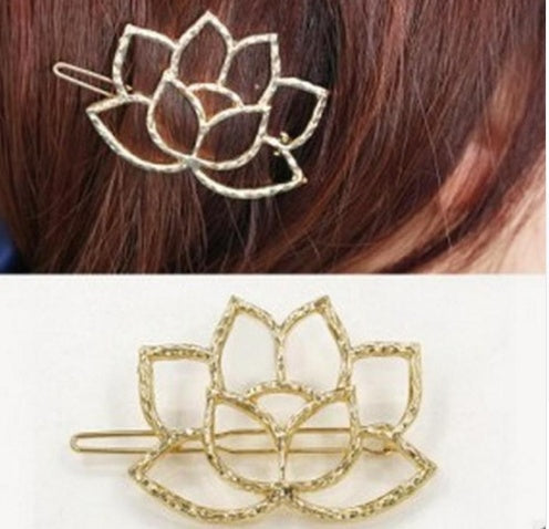 Heart like lotus metal lotus shape retro hair clip