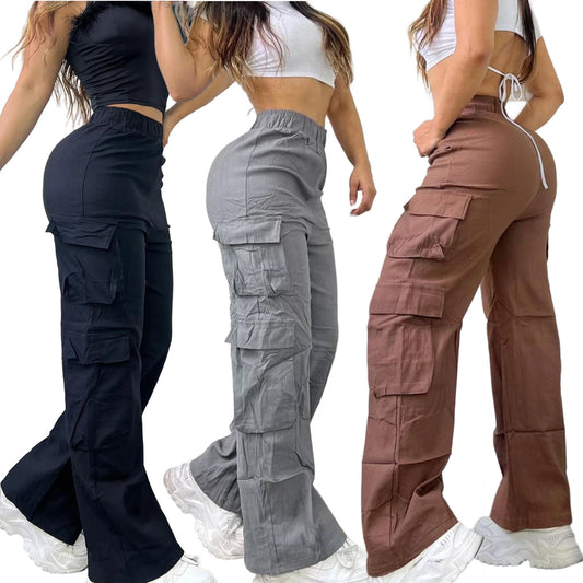 Casual Simple Trendy Multi-pocket Solid Color Overalls