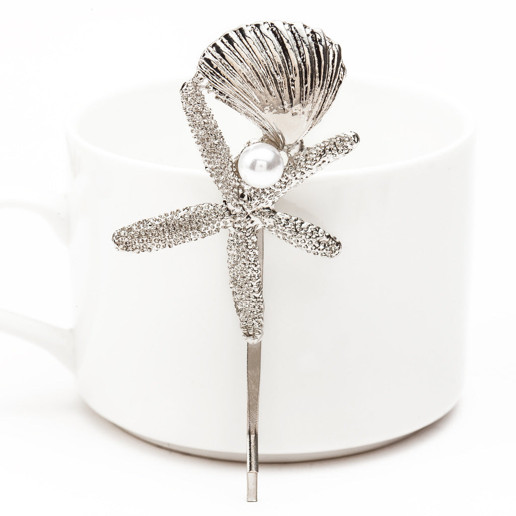 Conch shell starfish hairpin