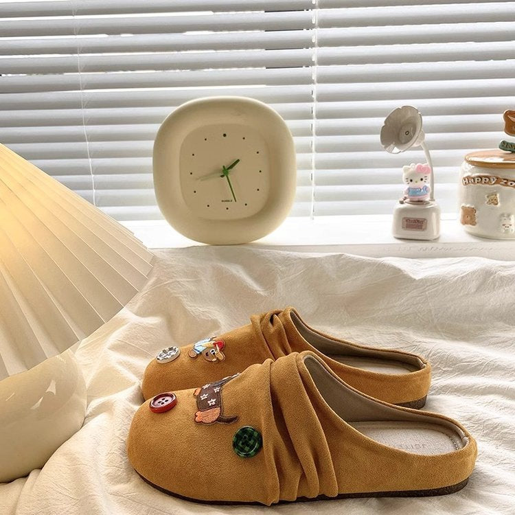 Retro Closed Toe Half Slippers Women's Outdoor Summer Soft Bottom Fashion Sandals