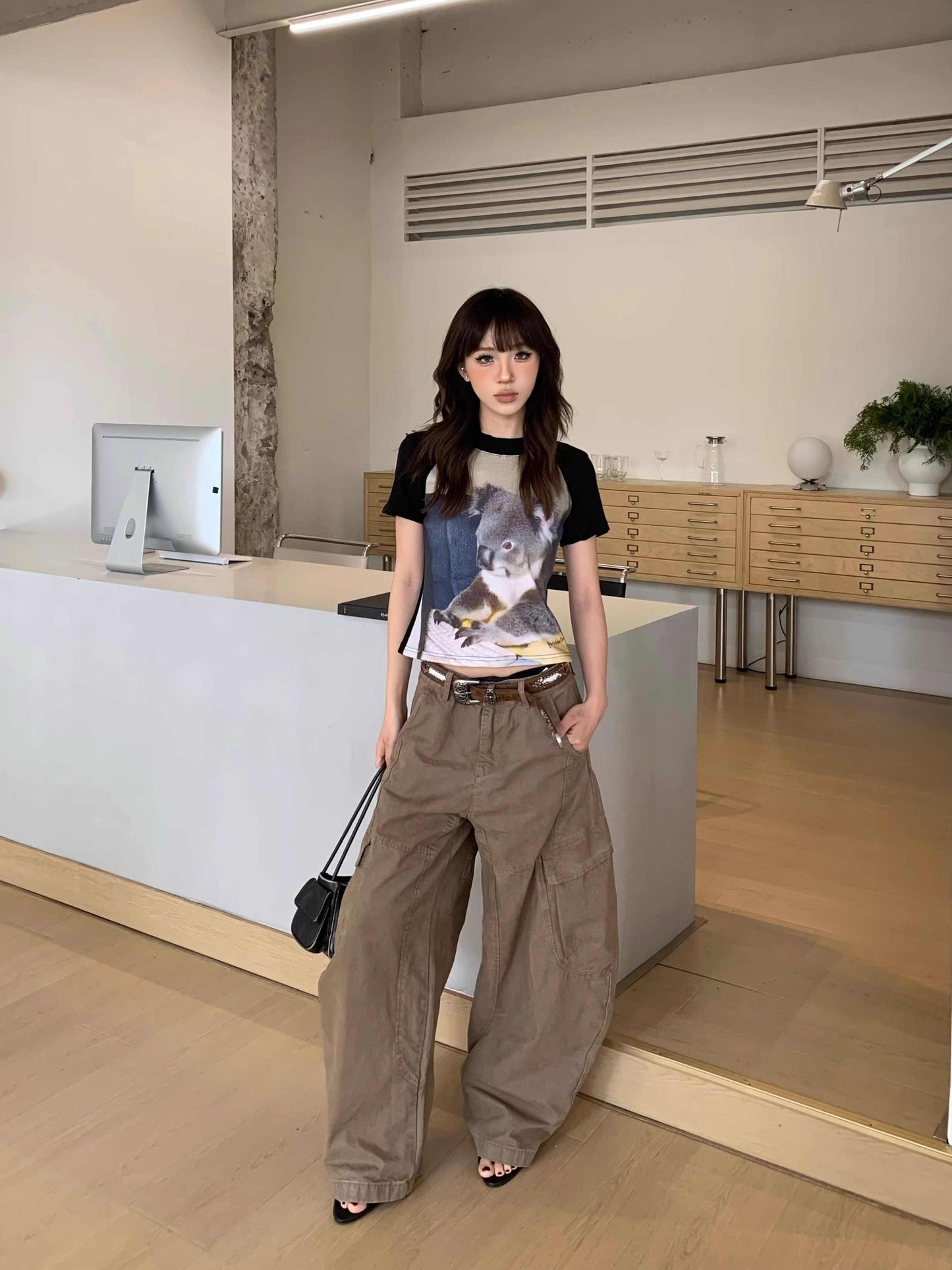 Summer Koalas Kaola Vintage Print Short-sleeved T-shirt For Women