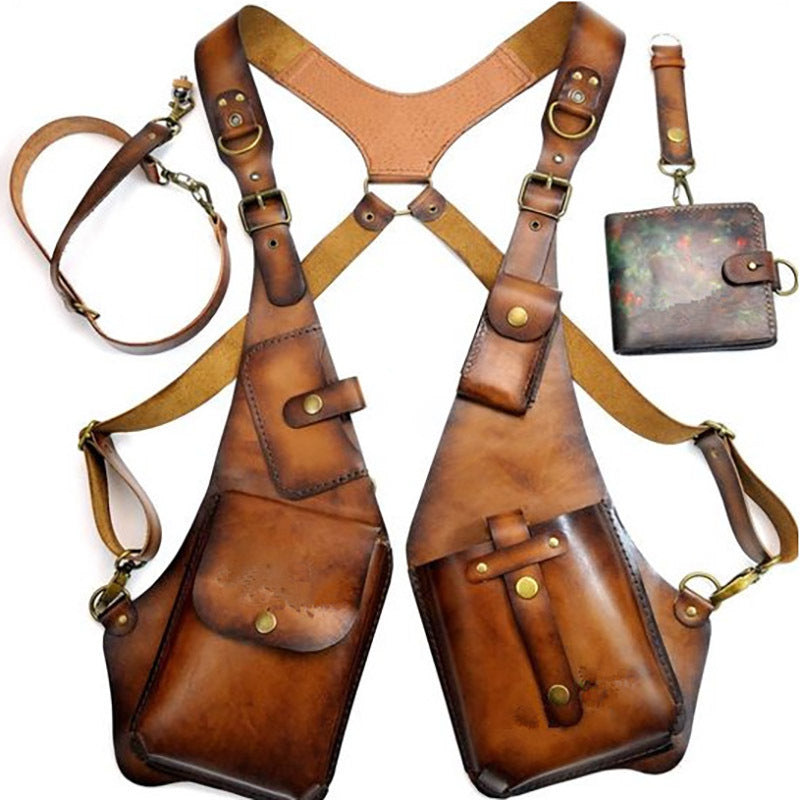 Men's And Women's Outdoor Retro Leather Shoulder Bag