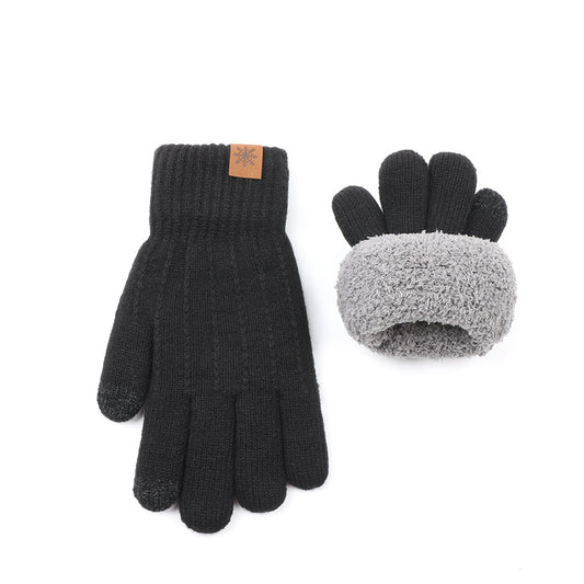 Gloves Outdoor Riding Wind-proof And Cold Protection Fleece-lined Thickened