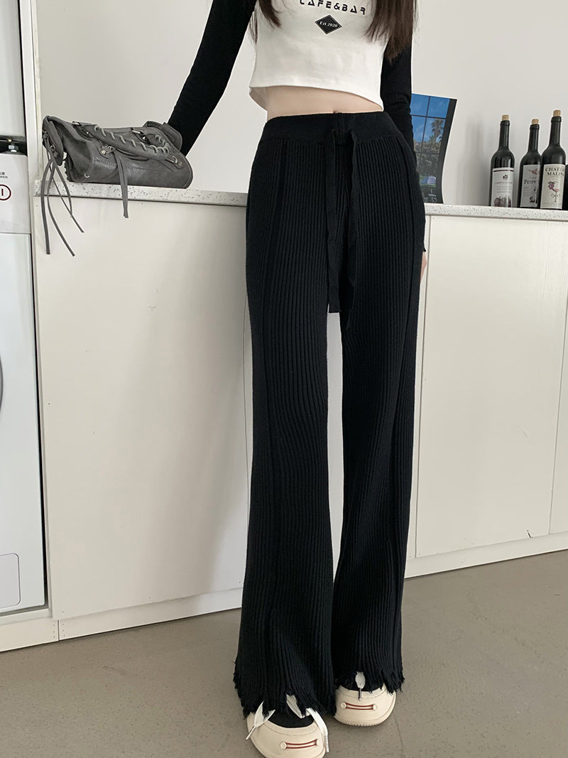 High Waist Slimming Loose Draggle-tail Trousers Autumn And Winter