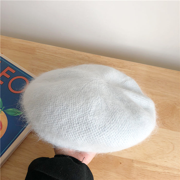 Fine Plaid Soft Rabbit Fur Autumn And Winter Warm All-match Pumpkin Hat