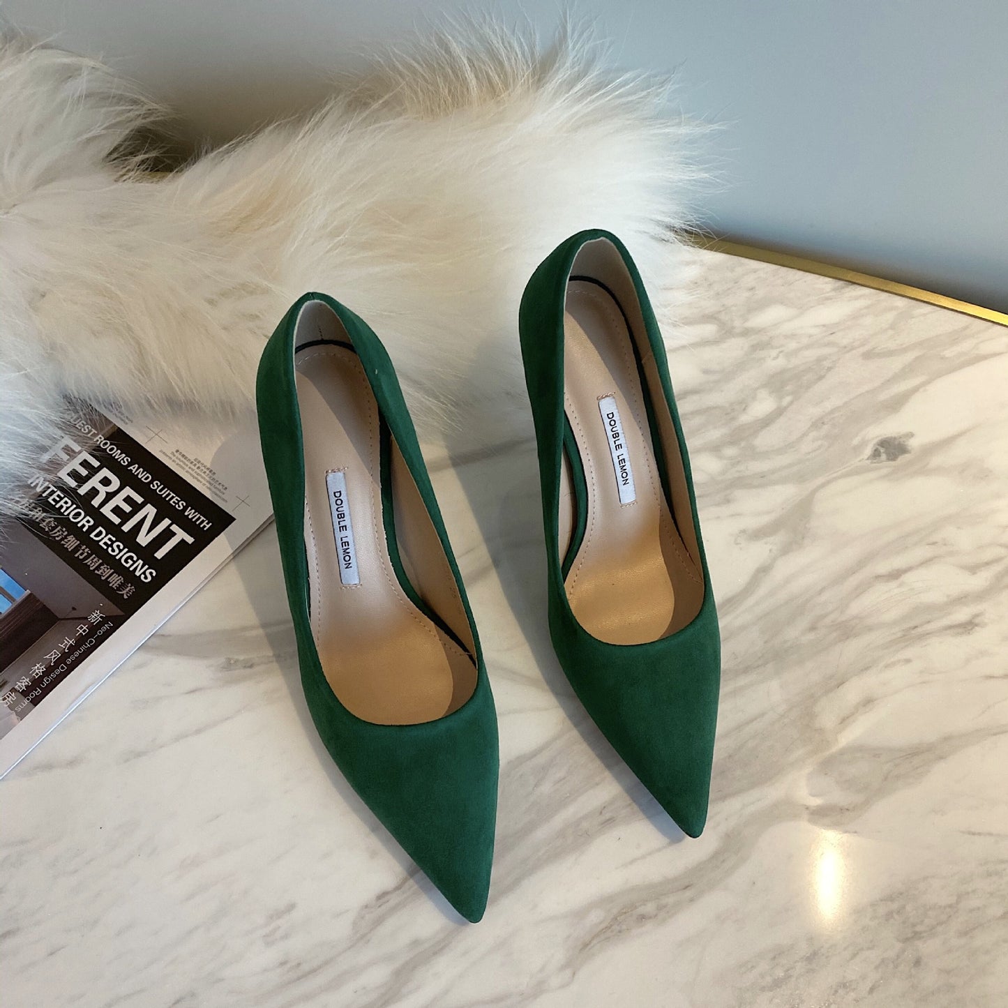 Simple Temperament OL Commuter Shallow Stiletto Heel Shoes Women's Shoes