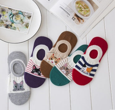 Summer CAT Warm Comfortable Cotton Girl Women's Socks Ankle Low Female