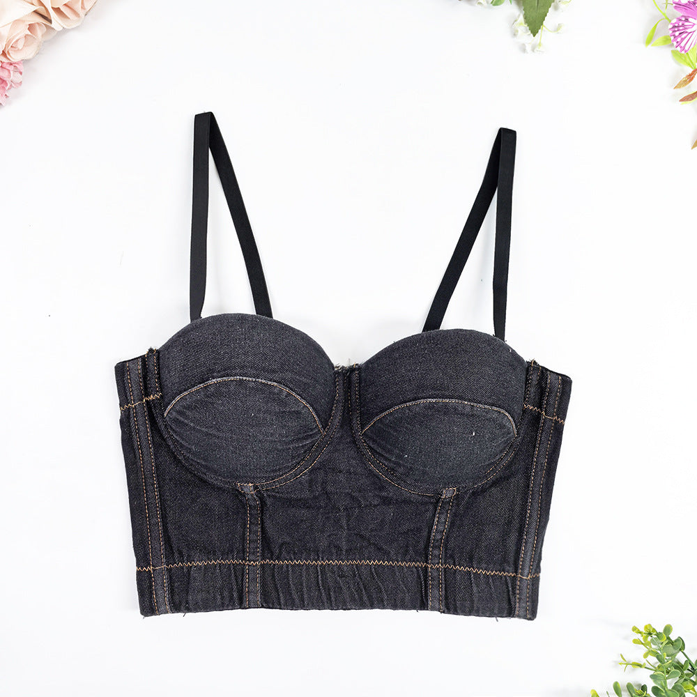 Women's Fashionable All-matching Denim Camisole Top