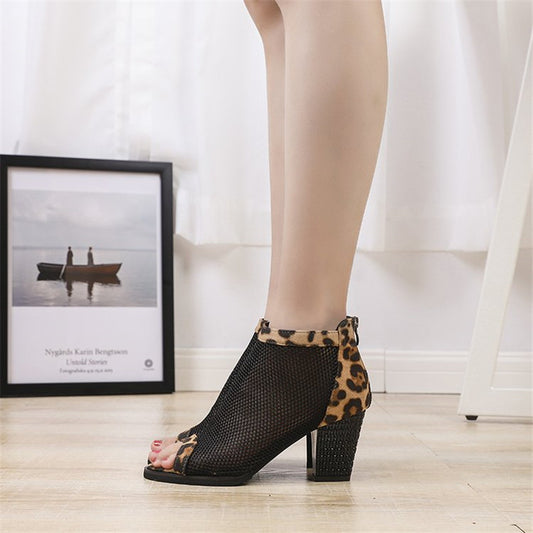 Thick leopard female sandals