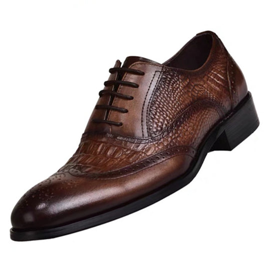 Oxford Men's Old Vintage Leather Shoes Pattern Leather Shoes Large Size