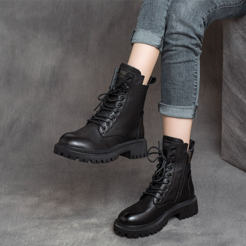 Mid-Tube All-Match Martin Boots Side Zipper