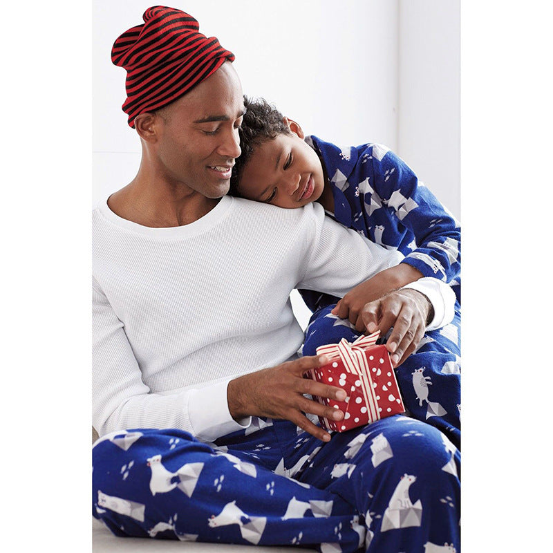 Home service suit, casual printed two-piece pajamas, parent-child wear