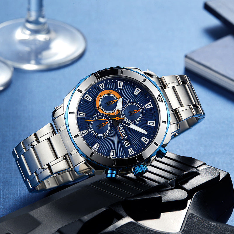 Men's stainless steel quartz watch