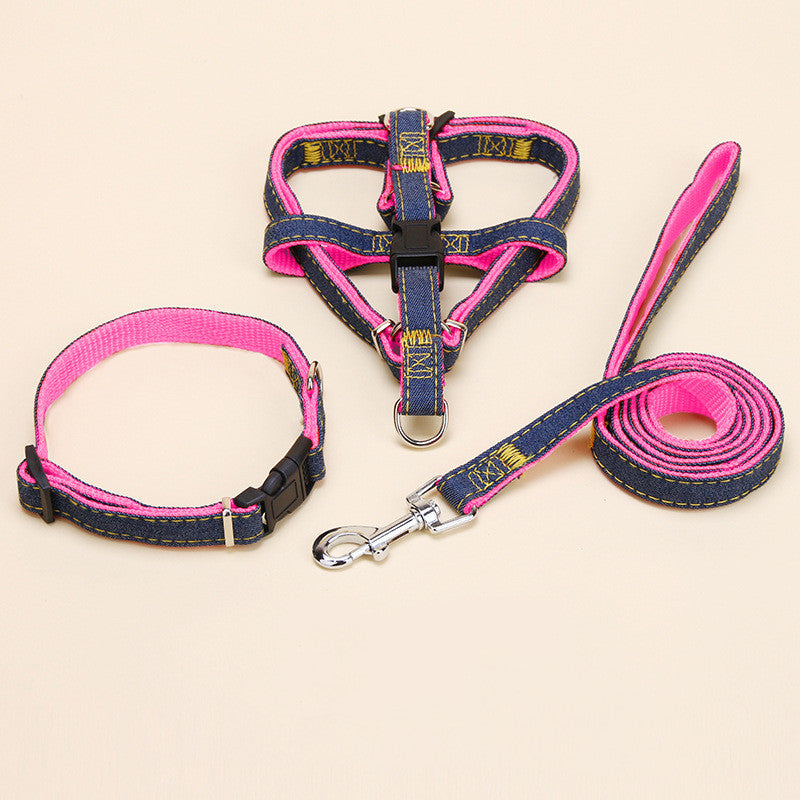 Pet Cowboy Traction Collar Dog Chain Set