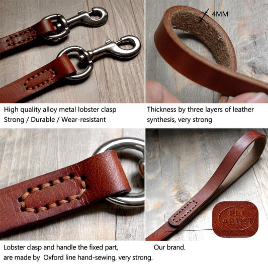 Cowhide Leash Pet Supplies For Walking Medium And Large Dogs