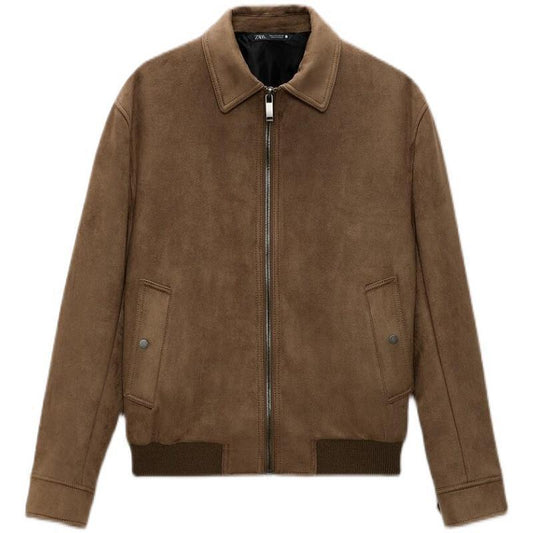 Men's Suede Lapel Jacket
