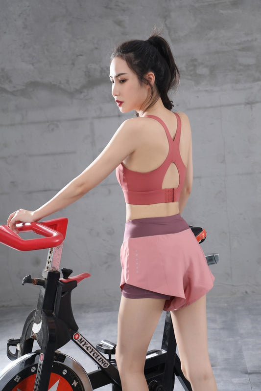Quick-drying fake two-piece fitness pants