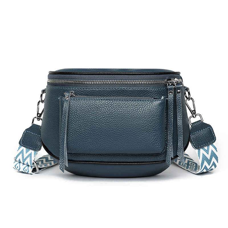 New First Layer Cowhide Saddle Bag Large Capacity Shoulder Bag