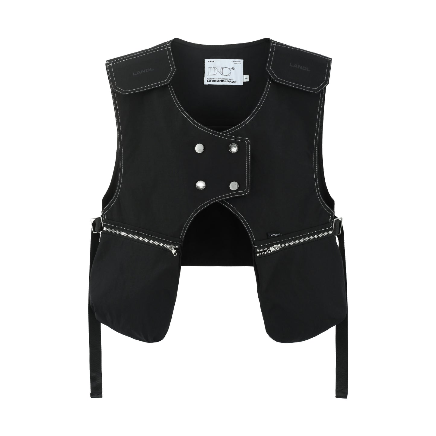 Tactical Zipper Multi-pocket Cropped Men's Vest