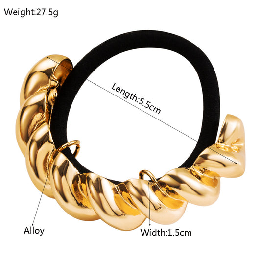 Temperamental Cold Style Geometric Metal High Elastic Twist Semicircle Shape All-match Hair Accessories
