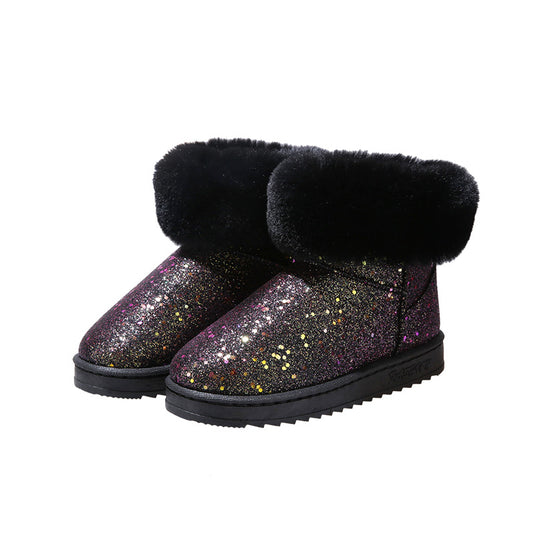 Round Toe Flat Heel Deep Mouth Short Snow Boots