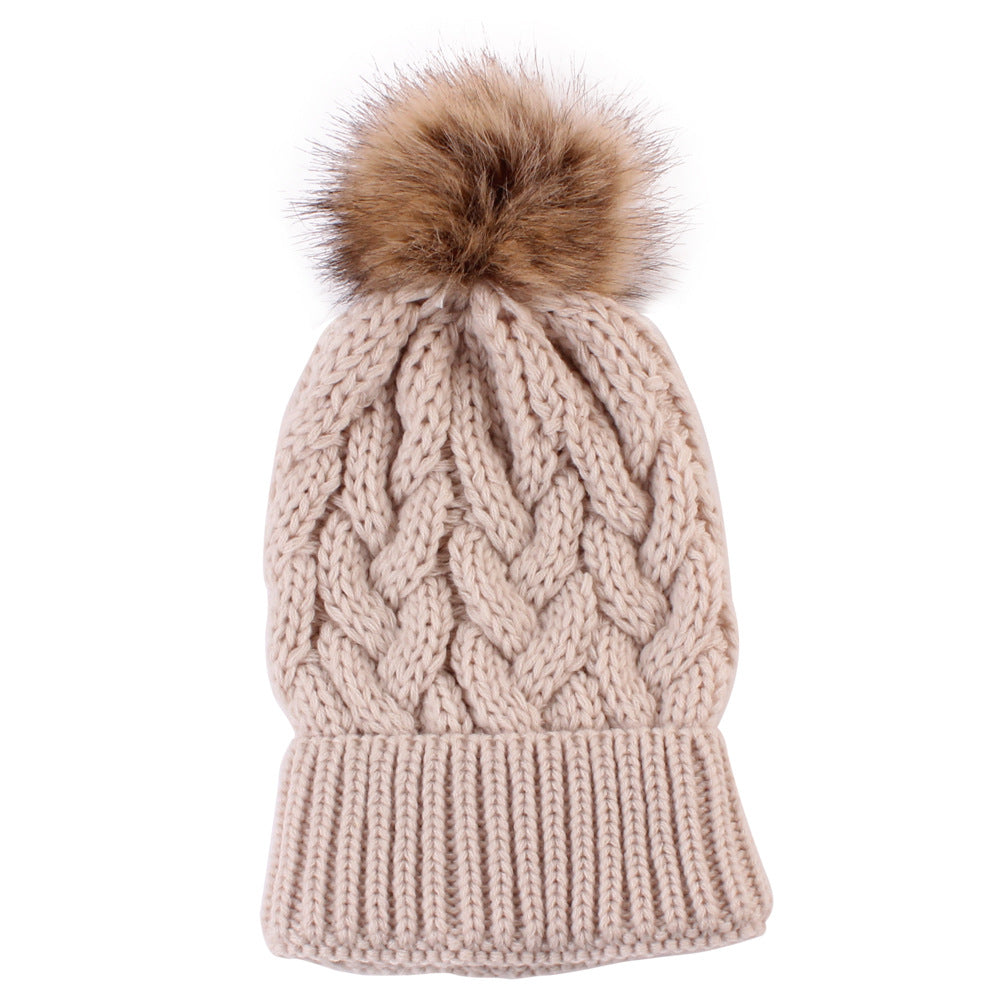 Fashionable Ladies Knit Pullover Warm Woolen Hat