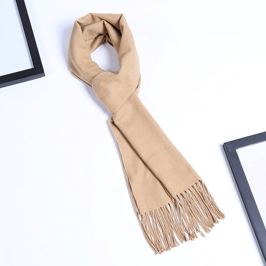 Pure color men's autumn and winter scarf