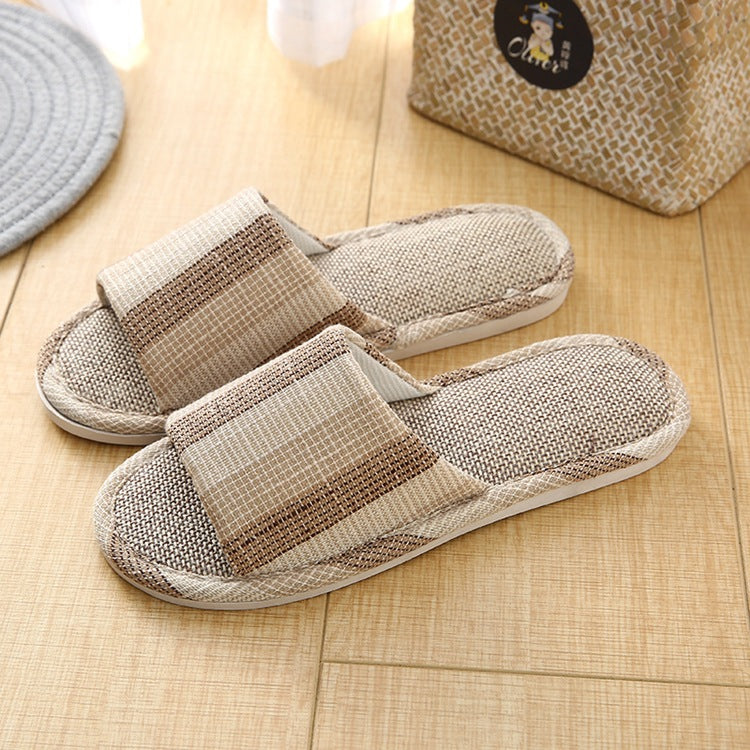 Home Cotton And Numb Floor Striped Slippers